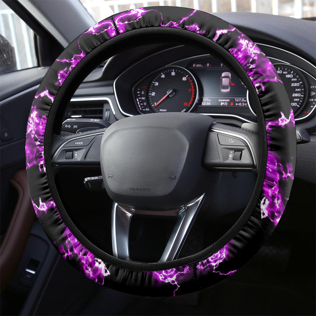 Rose Skull Steering Wheel Cover She Whispered Back I am The Storm - Wonder Print Shop