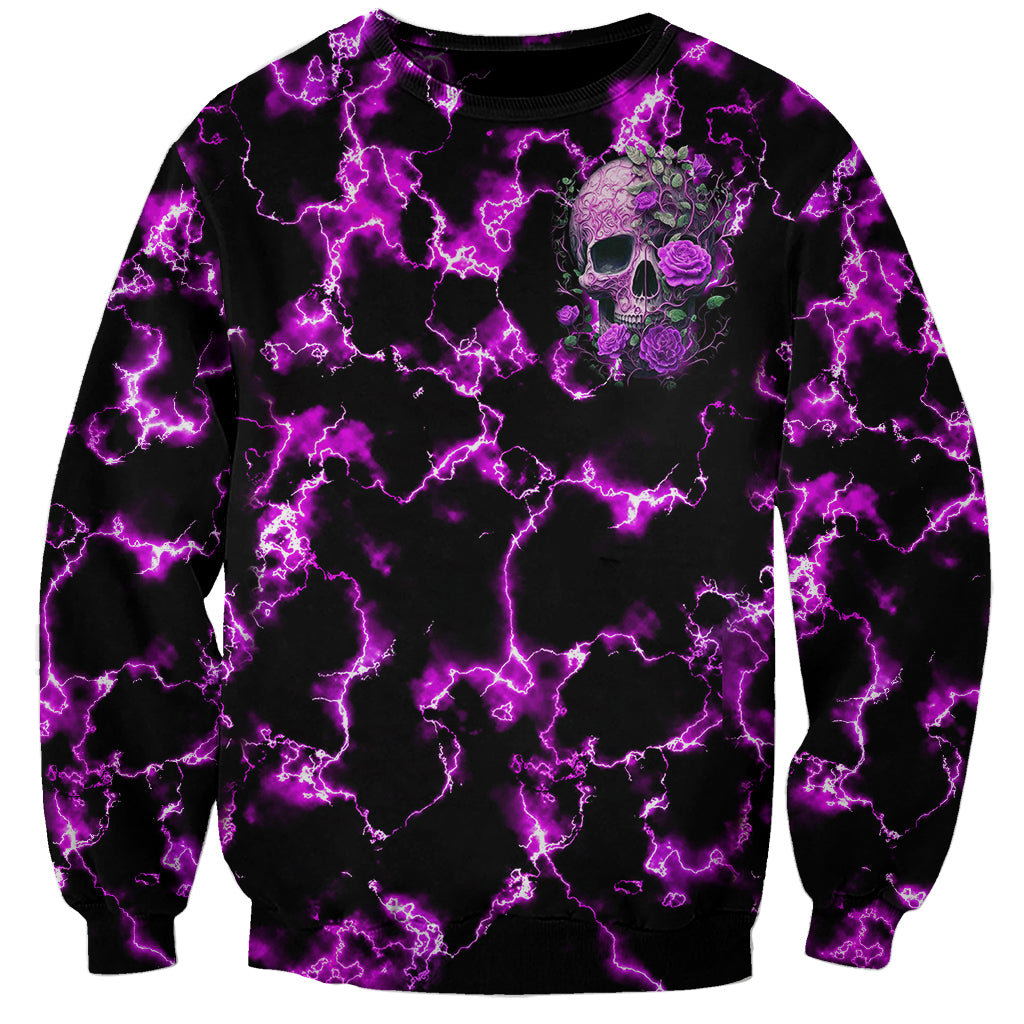 Rose Skull Sweatshirt She Whispered Back I am The Storm - Wonder Print Shop