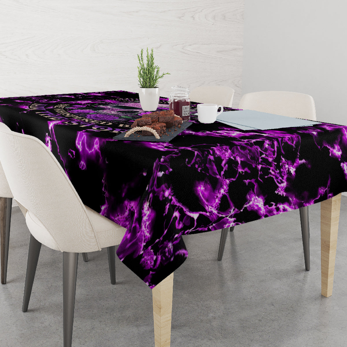 Rose Skull Tablecloth She Whispered Back I am The Storm - Wonder Print Shop