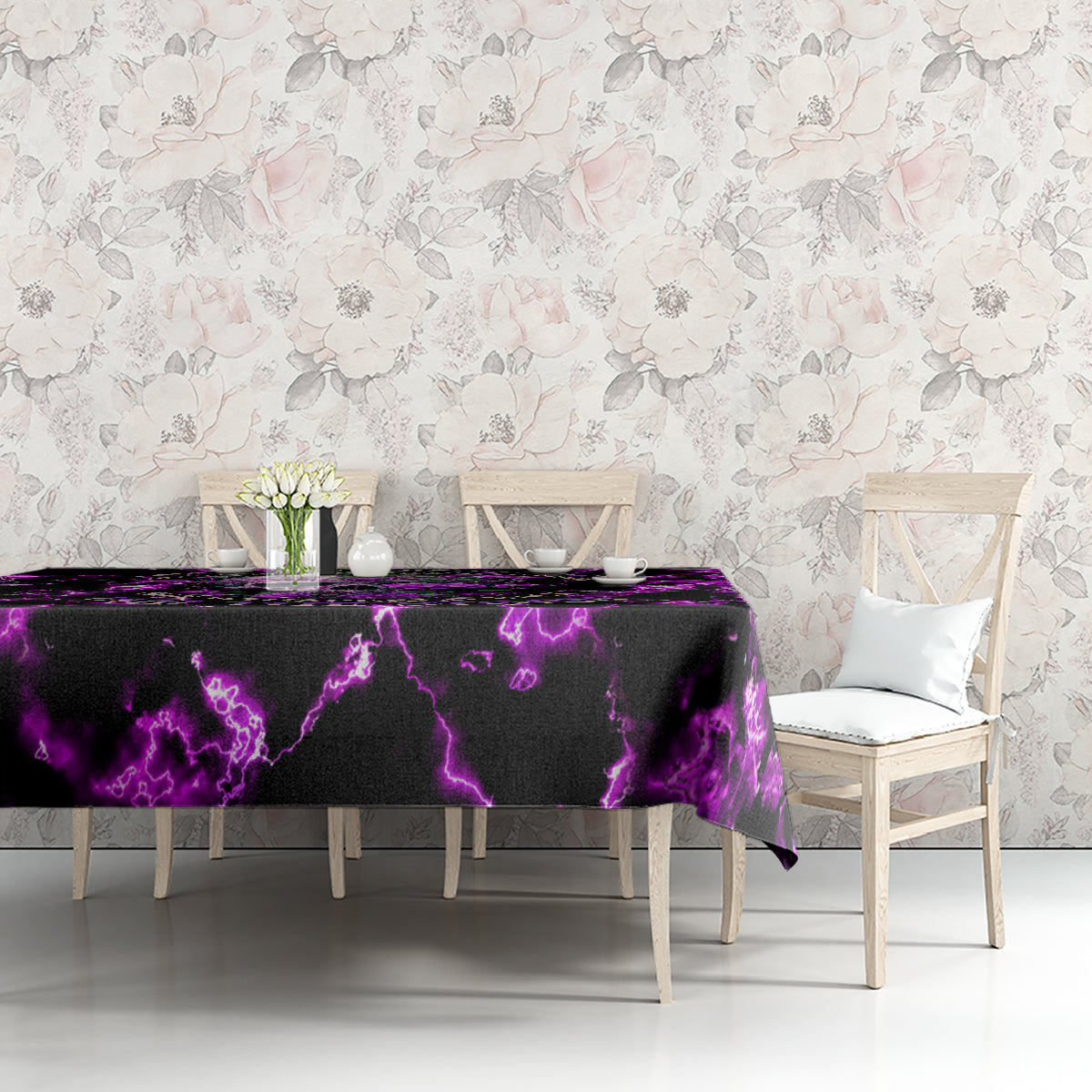 Rose Skull Tablecloth She Whispered Back I am The Storm - Wonder Print Shop