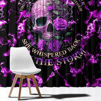 Rose Skull Window Curtain She Whispered Back I am The Storm - Wonder Print Shop