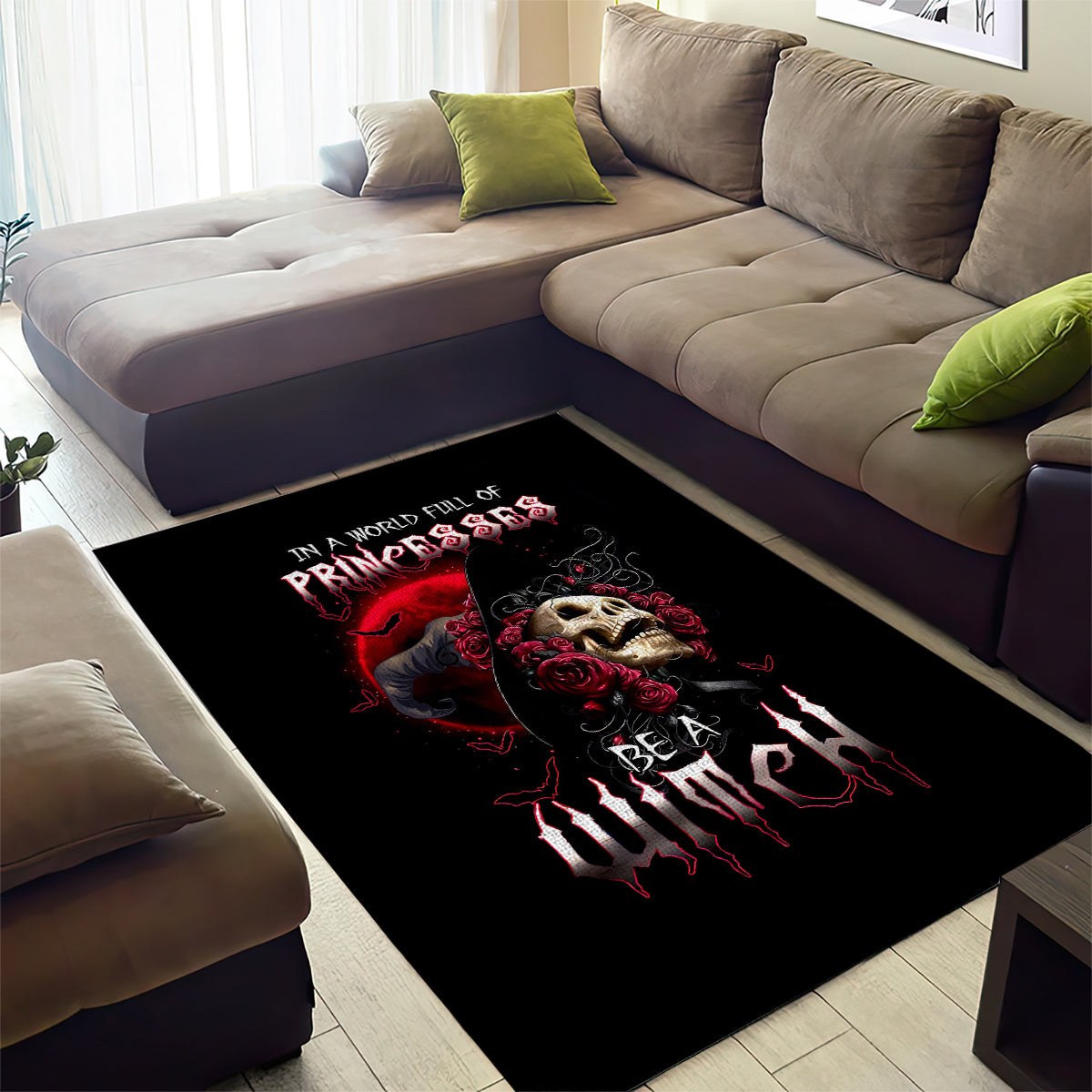 Witch Skull Area Rug In A World Full Of Princess Be A Witch - Wonder Print Shop