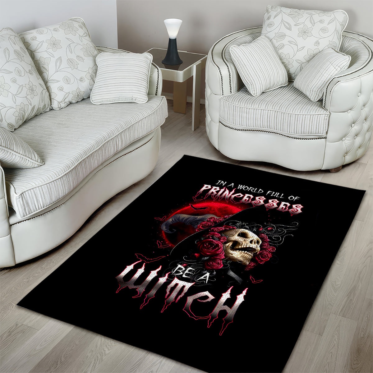 Witch Skull Area Rug In A World Full Of Princess Be A Witch - Wonder Print Shop