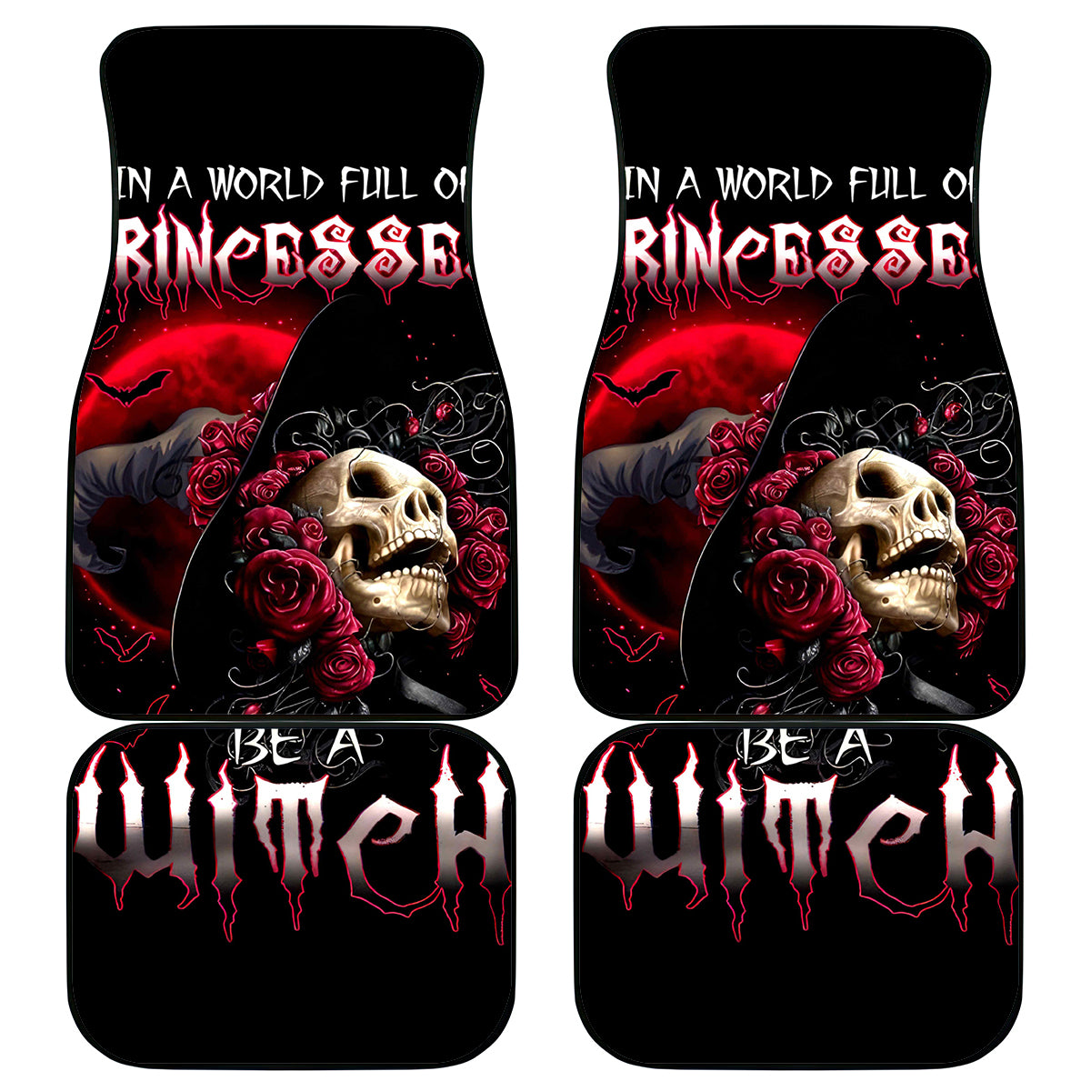 Witch Skull Car Mats In A World Full Of Princess Be A Witch - Wonder Print Shop