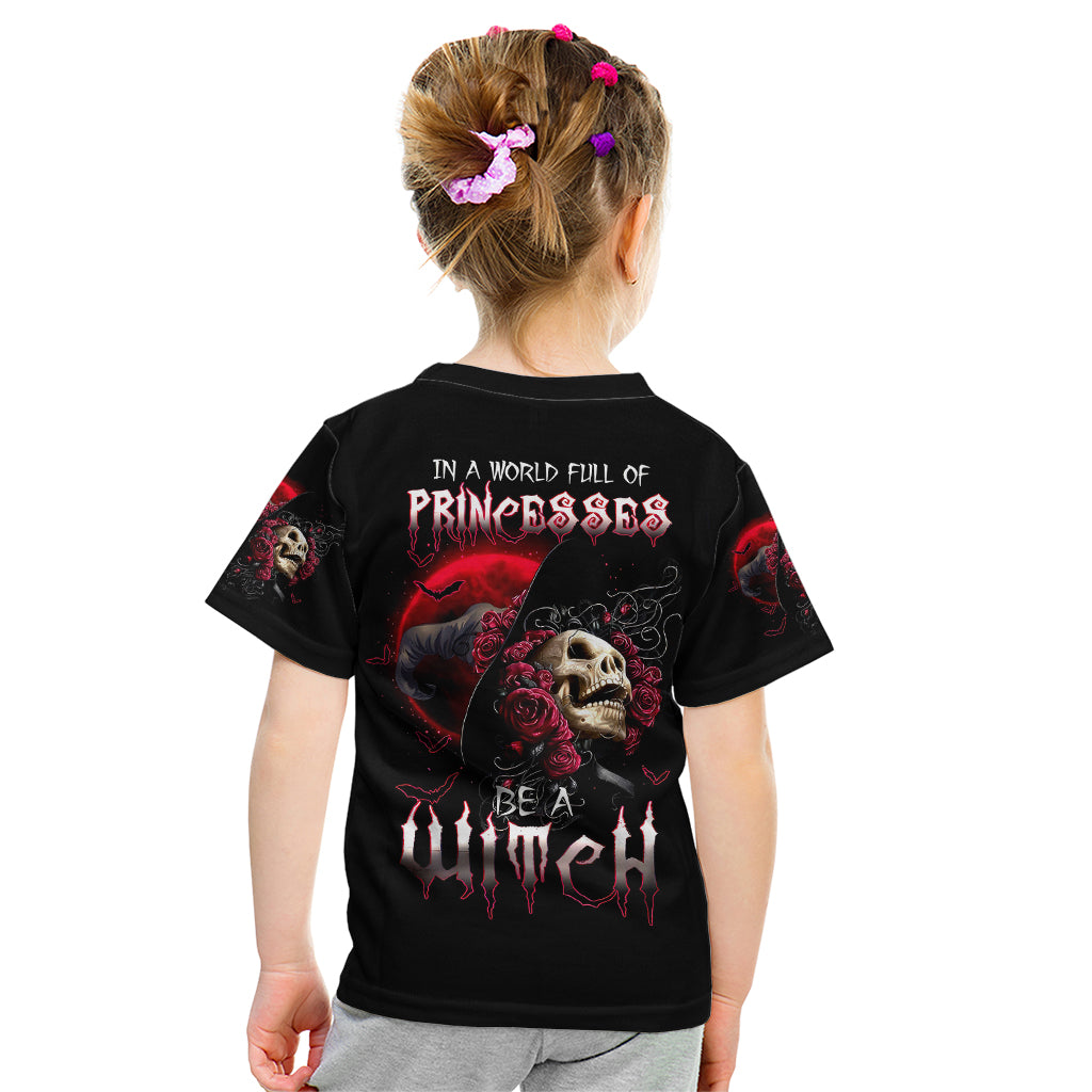 Witch Skull Kid T Shirt In A World Full Of Princess Be A Witch - Wonder Print Shop