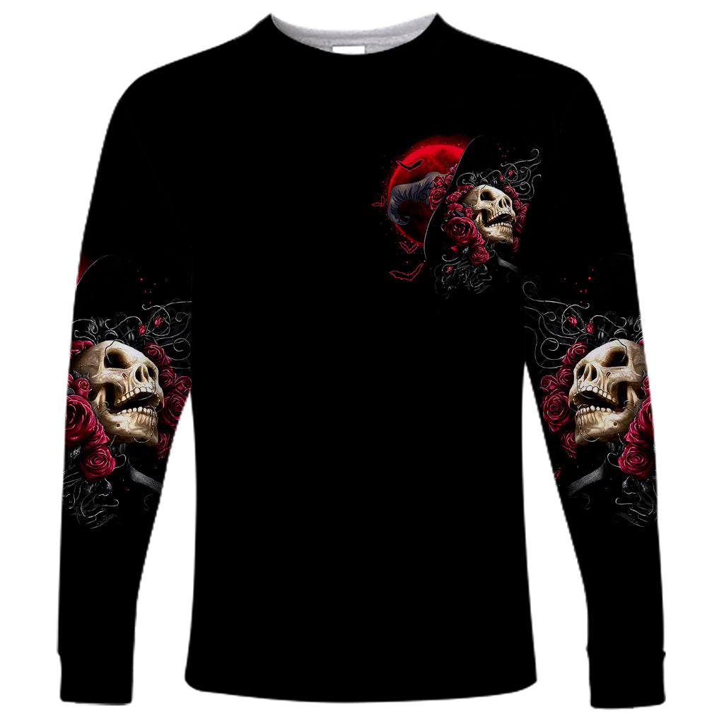 Witch Skull Long Sleeve Shirt In A World Full Of Princess Be A Witch - Wonder Print Shop