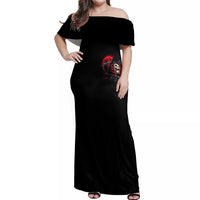Witch Skull Off Shoulder Maxi Dress In A World Full Of Princess Be A Witch - Wonder Print Shop