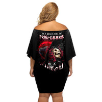 Witch Skull Off Shoulder Short Dress In A World Full Of Princess Be A Witch - Wonder Print Shop