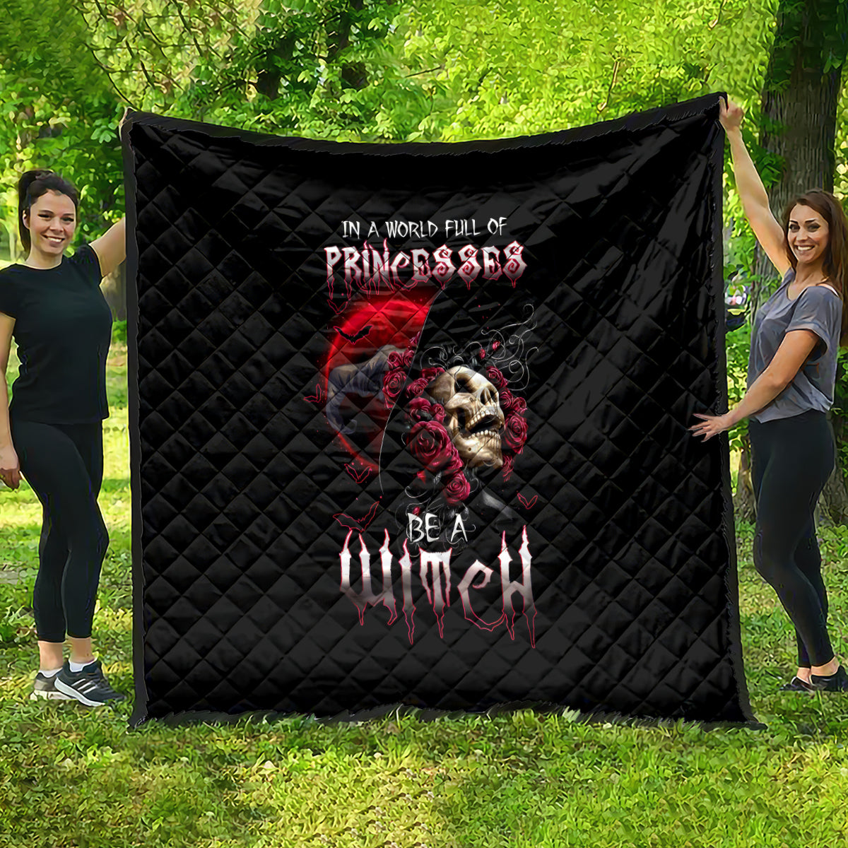 Witch Skull Quilt In A World Full Of Princess Be A Witch - Wonder Print Shop