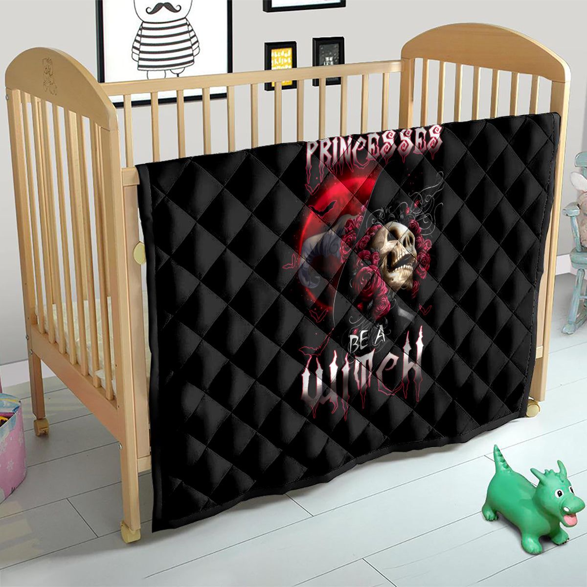 Witch Skull Quilt In A World Full Of Princess Be A Witch - Wonder Print Shop