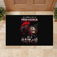 Witch Skull Rubber Doormat In A World Full Of Princess Be A Witch - Wonder Print Shop