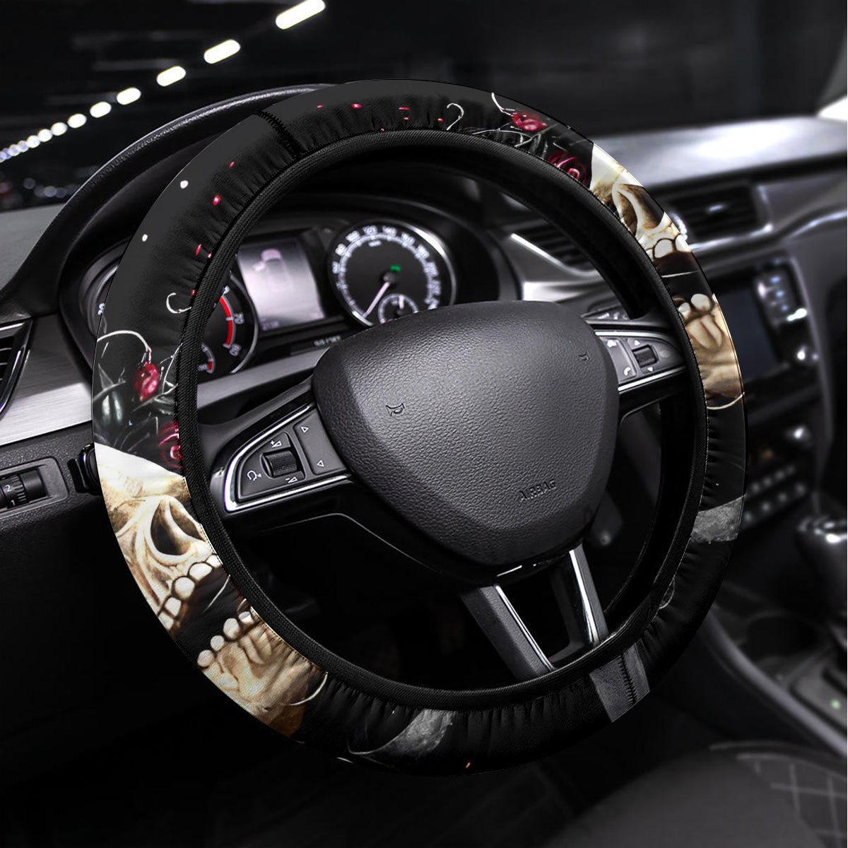 Witch Skull Steering Wheel Cover In A World Full Of Princess Be A Witch - Wonder Print Shop