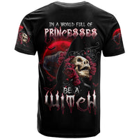 Witch Skull T Shirt In A World Full Of Princess Be A Witch - Wonder Print Shop