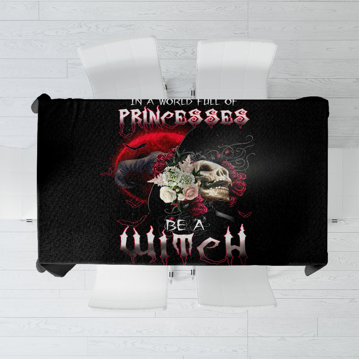 Witch Skull Tablecloth In A World Full Of Princess Be A Witch - Wonder Print Shop