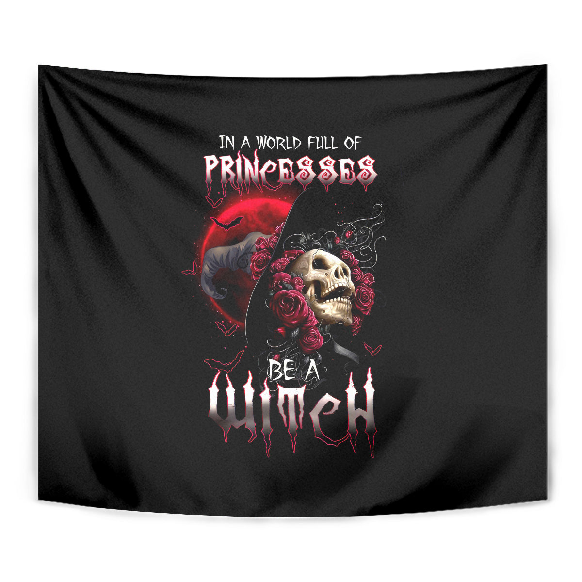 Witch Skull Tapestry In A World Full Of Princess Be A Witch - Wonder Print Shop