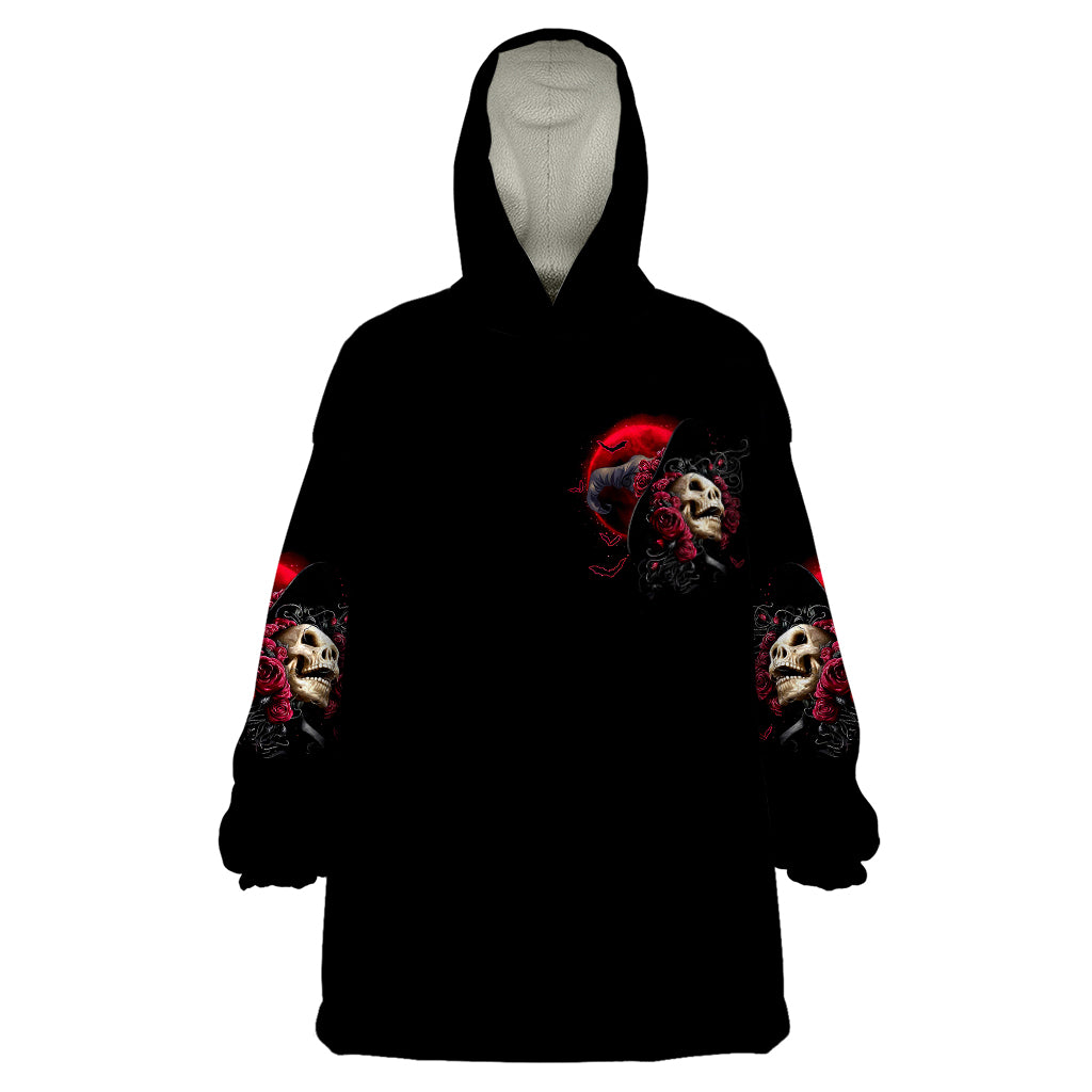 Witch Skull Wearable Blanket Hoodie In A World Full Of Princess Be A Witch - Wonder Print Shop