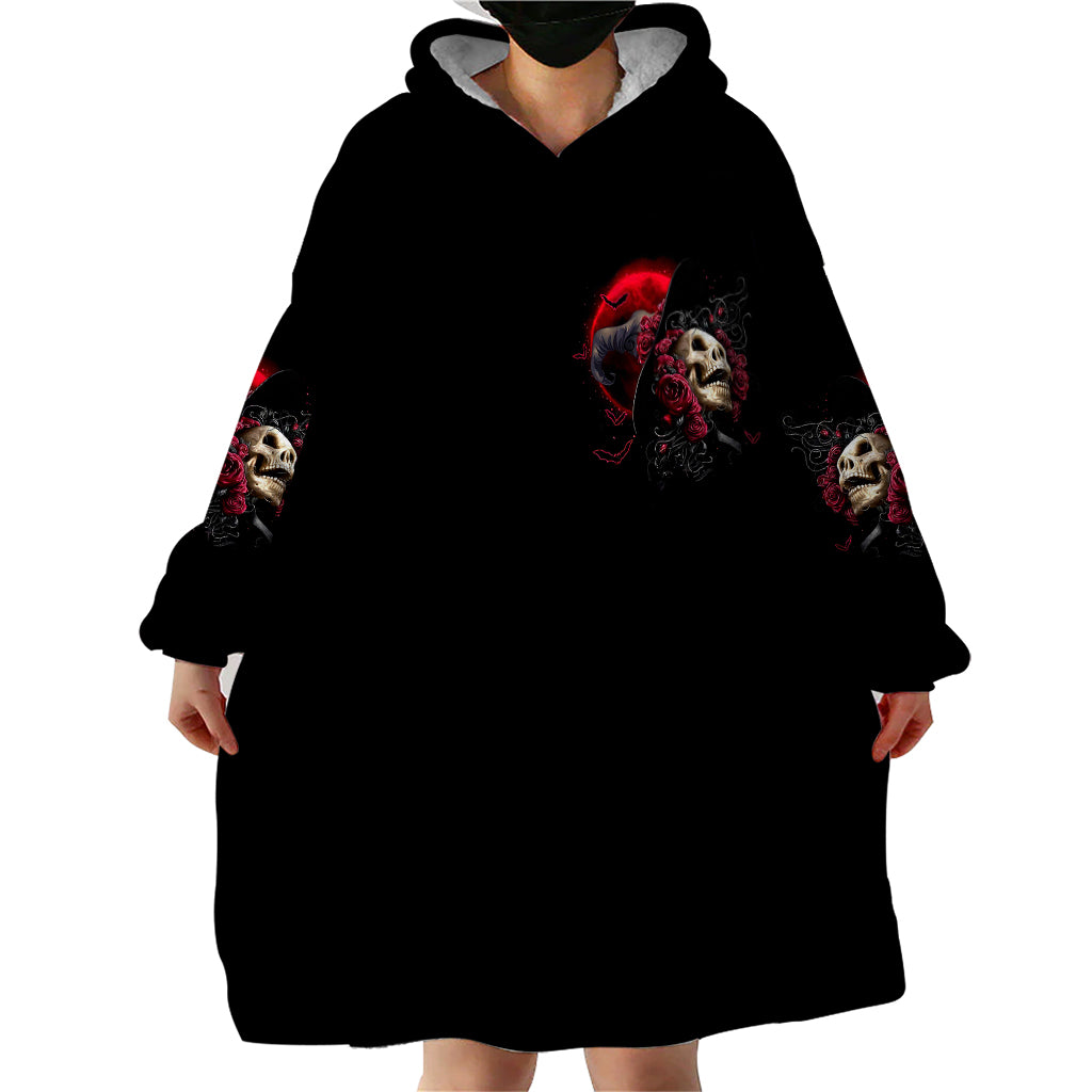 Witch Skull Wearable Blanket Hoodie In A World Full Of Princess Be A Witch - Wonder Print Shop