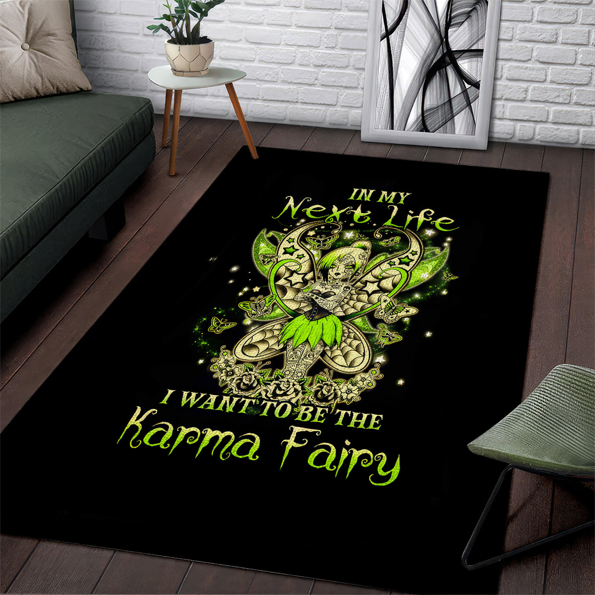 Tinker Fairy Skull Area Rug My Next Life I Want To Be Karma Fairy - Wonder Print Shop