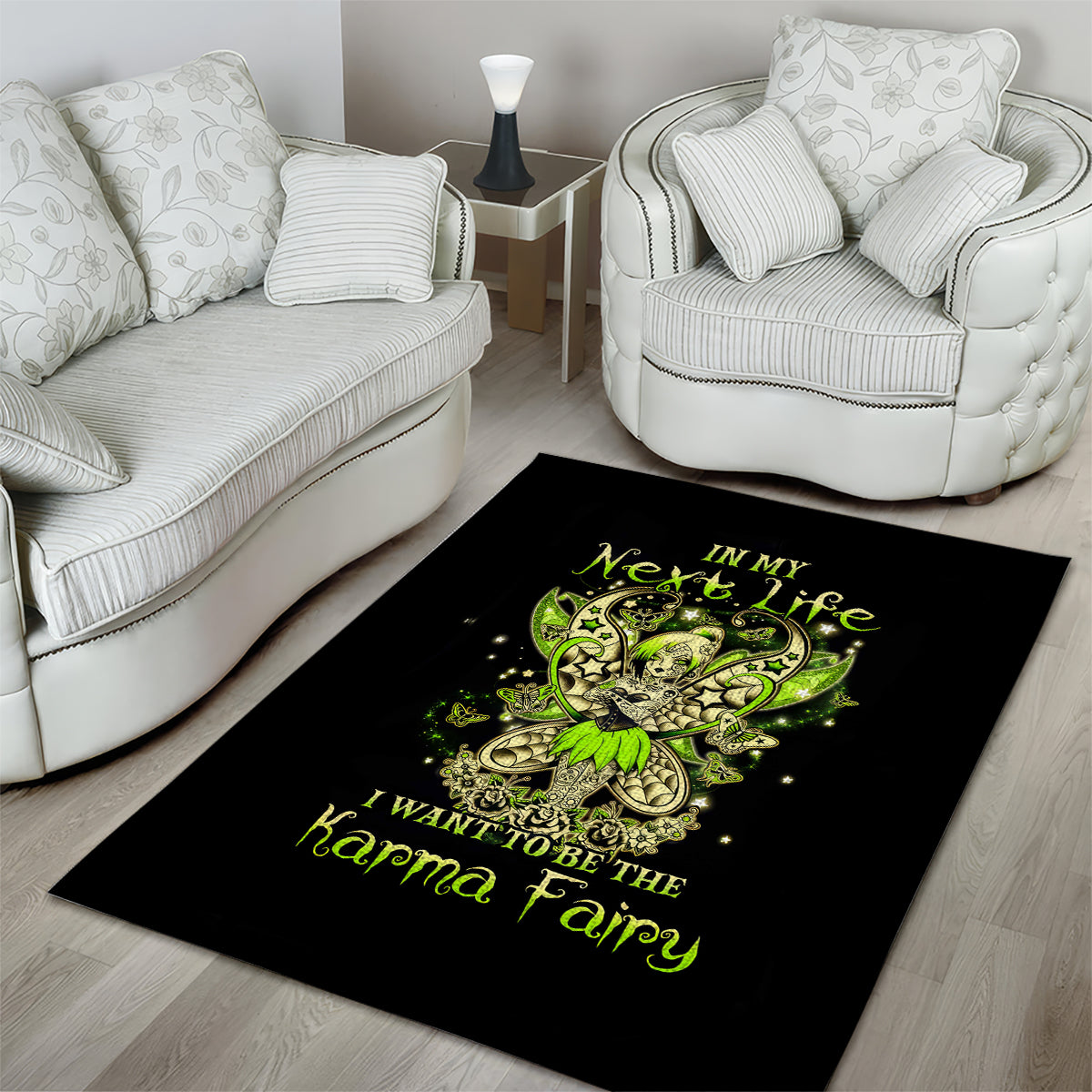 Tinker Fairy Skull Area Rug My Next Life I Want To Be Karma Fairy - Wonder Print Shop