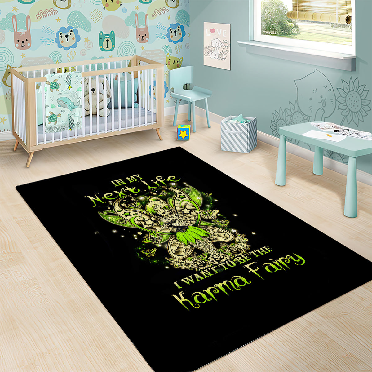 Tinker Fairy Skull Area Rug My Next Life I Want To Be Karma Fairy - Wonder Print Shop