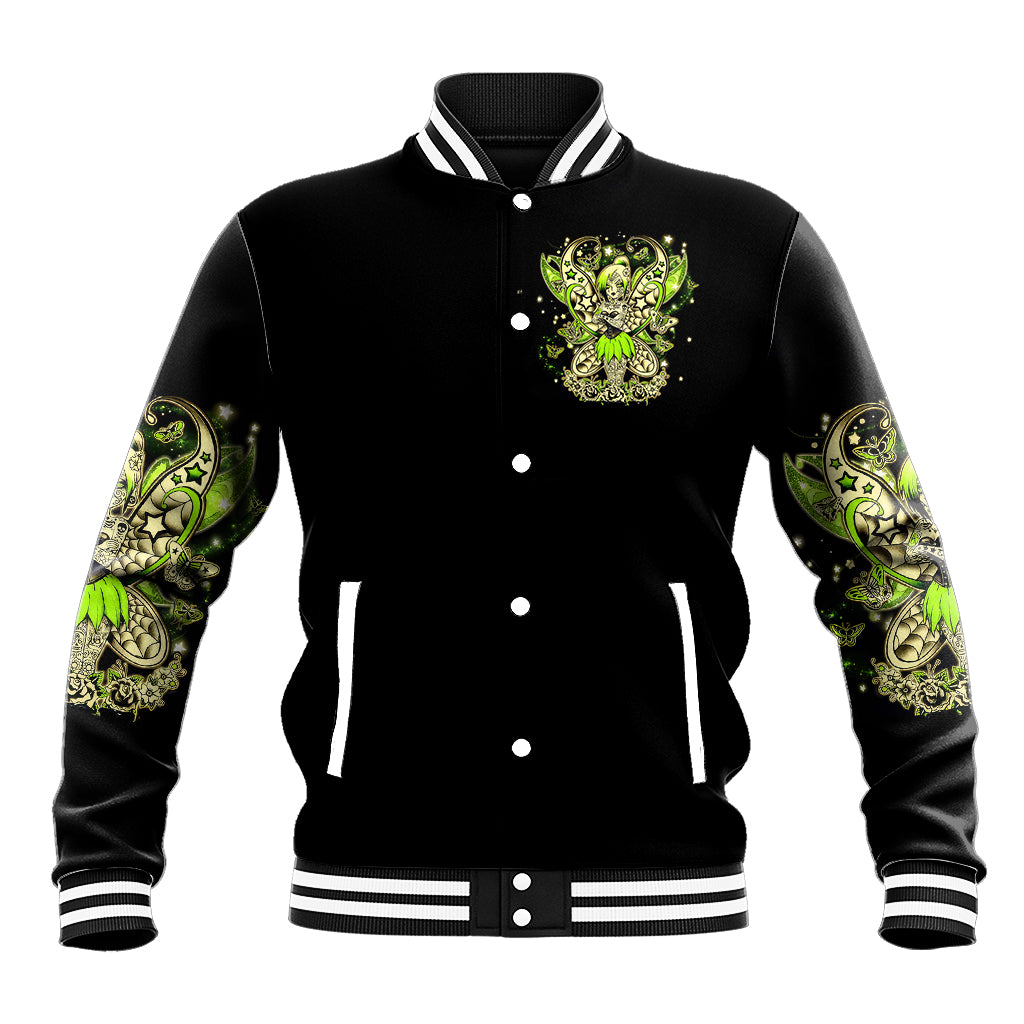 Tinker Fairy Skull Baseball Jacket My Next Life I Want To Be Karma Fairy - Wonder Print Shop