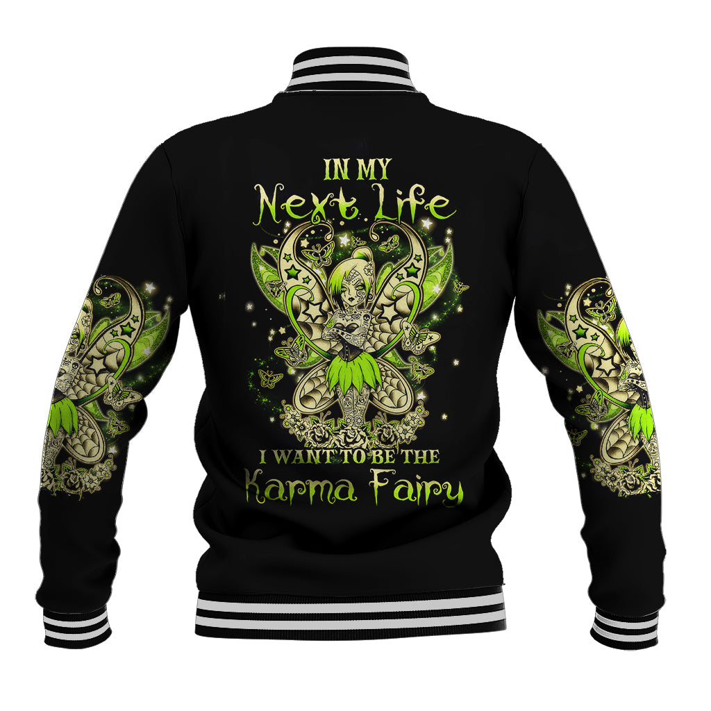 Tinker Fairy Skull Baseball Jacket My Next Life I Want To Be Karma Fairy - Wonder Print Shop