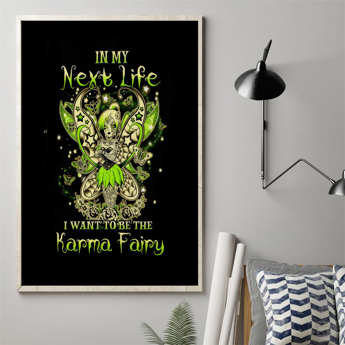 Tinker Fairy Skull Canvas Wall Art My Next Life I Want To Be Karma Fairy - Wonder Print Shop