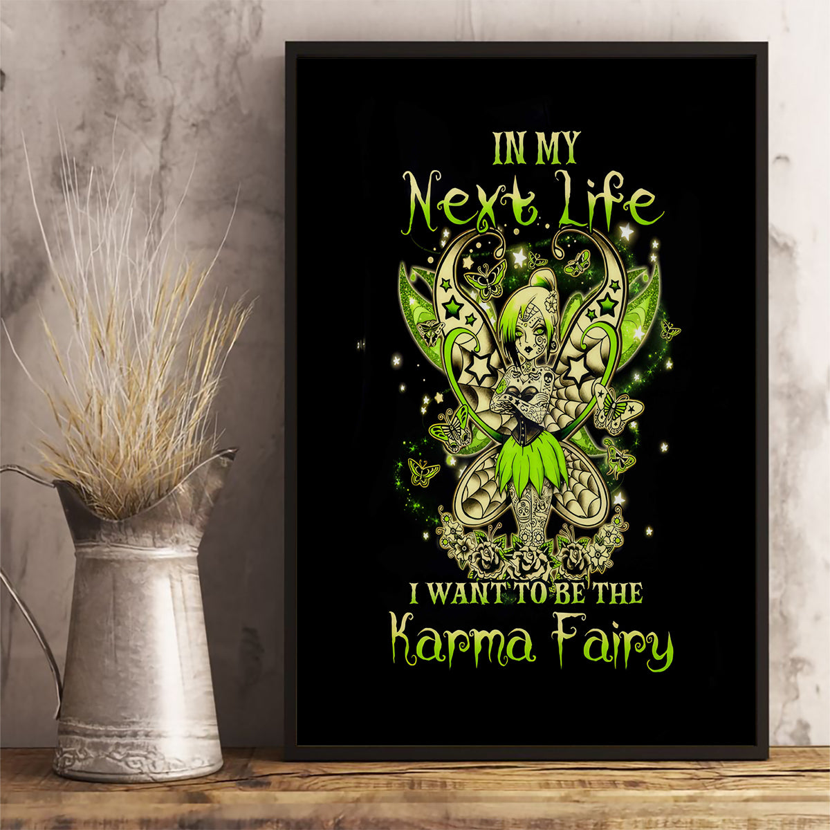Tinker Fairy Skull Canvas Wall Art My Next Life I Want To Be Karma Fairy - Wonder Print Shop