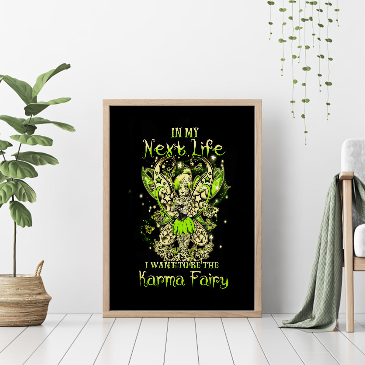 Tinker Fairy Skull Canvas Wall Art My Next Life I Want To Be Karma Fairy - Wonder Print Shop