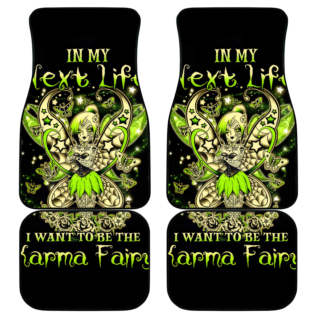 Tinker Fairy Skull Car Mats My Next Life I Want To Be Karma Fairy - Wonder Print Shop