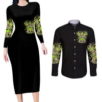 Tinker Fairy Skull Couples Matching Long Sleeve Bodycon Dress and Long Sleeve Button Shirts My Next Life I Want To Be Karma Fairy - Wonder Print Shop