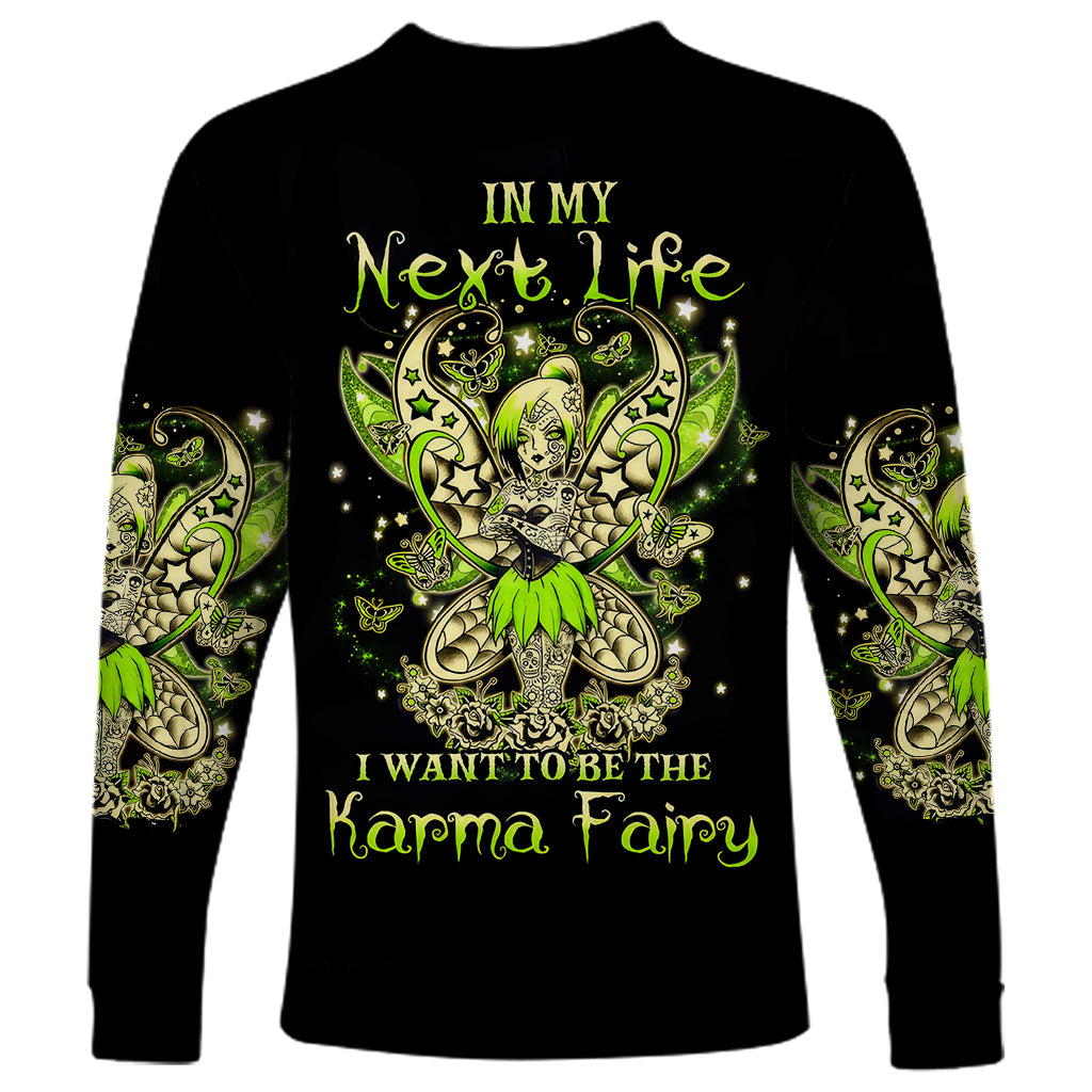 Tinker Fairy Skull Long Sleeve Shirt My Next Life I Want To Be Karma Fairy - Wonder Print Shop
