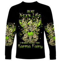 Tinker Fairy Skull Long Sleeve Shirt My Next Life I Want To Be Karma Fairy - Wonder Print Shop