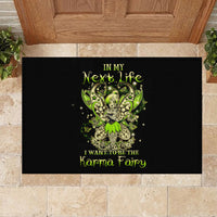 Tinker Fairy Skull Rubber Doormat My Next Life I Want To Be Karma Fairy - Wonder Print Shop