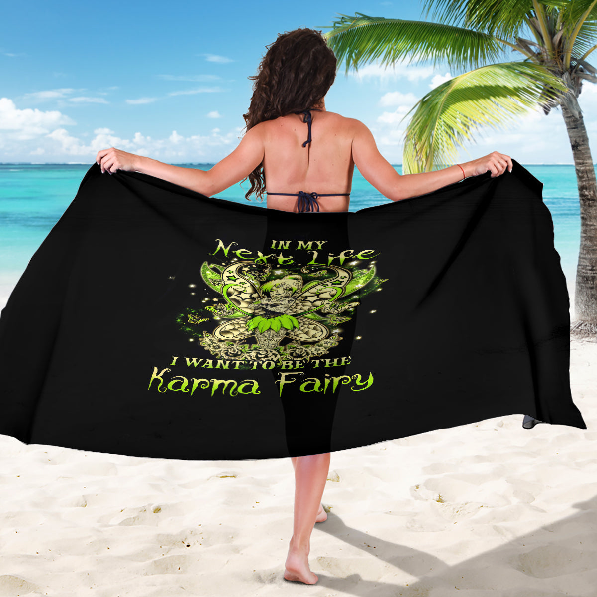 Tinker Fairy Skull Sarong My Next Life I Want To Be Karma Fairy - Wonder Print Shop