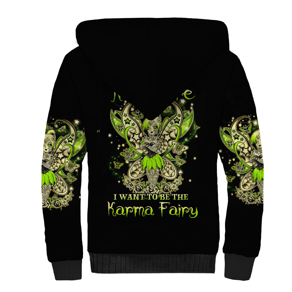 Tinker Fairy Skull Sherpa Hoodie My Next Life I Want To Be Karma Fairy - Wonder Print Shop