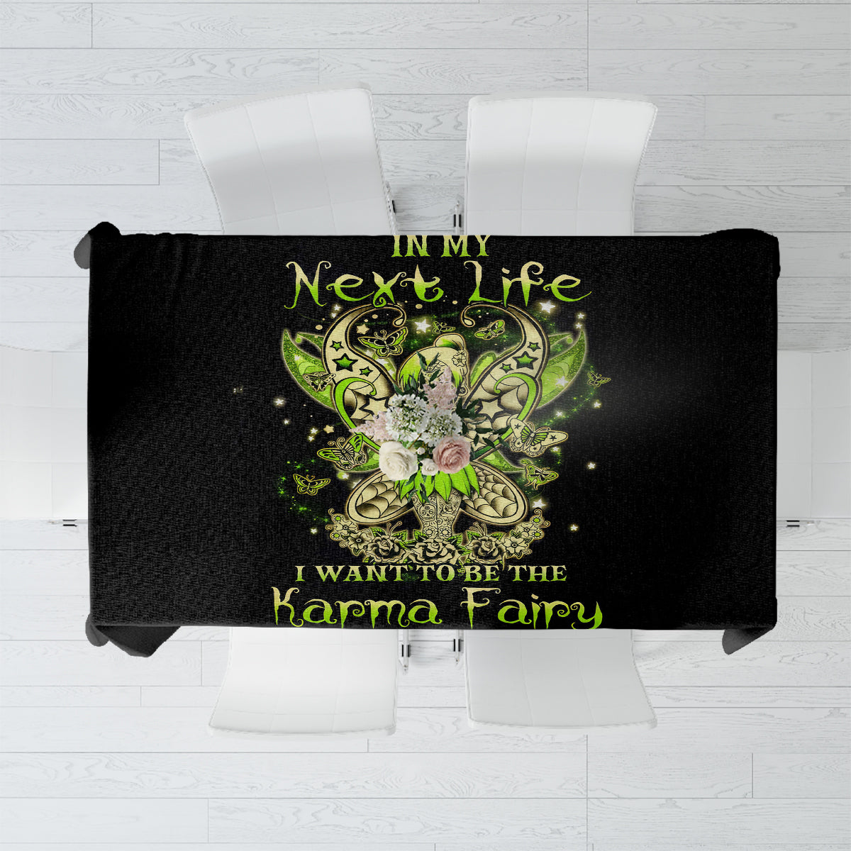 Tinker Fairy Skull Tablecloth My Next Life I Want To Be Karma Fairy - Wonder Print Shop