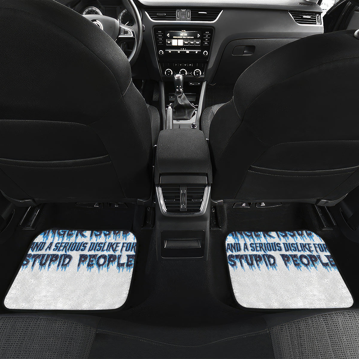 Death Skull Car Mats Walk Away I Have Anger Issues And Dislike For Stupod People - Wonder Print Shop