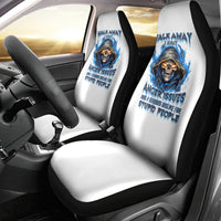 Death Skull Car Seat Cover Walk Away I Have Anger Issues And Dislike For Stupod People - Wonder Print Shop