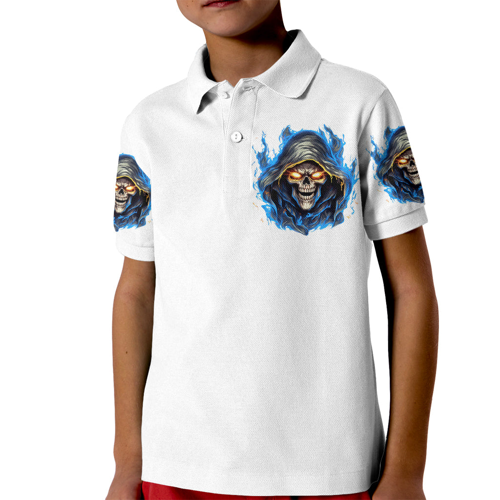 Death Skull Kid Polo Shirt Walk Away I Have Anger Issues And Dislike For Stupod People - Wonder Print Shop