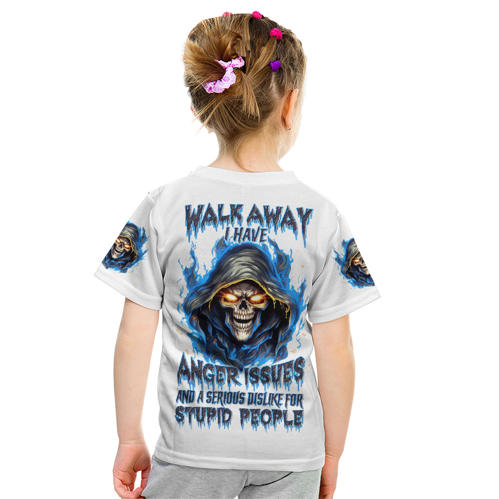 Death Skull Kid T Shirt Walk Away I Have Anger Issues And Dislike For Stupod People - Wonder Print Shop
