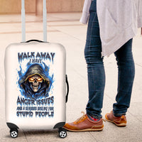 Death Skull Luggage Cover Walk Away I Have Anger Issues And Dislike For Stupod People - Wonder Print Shop