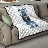 Death Skull Quilt Walk Away I Have Anger Issues And Dislike For Stupod People - Wonder Print Shop