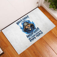 Death Skull Rubber Doormat Walk Away I Have Anger Issues And Dislike For Stupod People - Wonder Print Shop