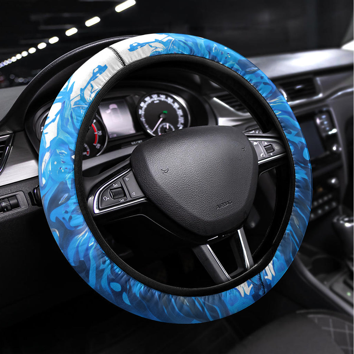 Death Skull Steering Wheel Cover Walk Away I Have Anger Issues And Dislike For Stupod People - Wonder Print Shop