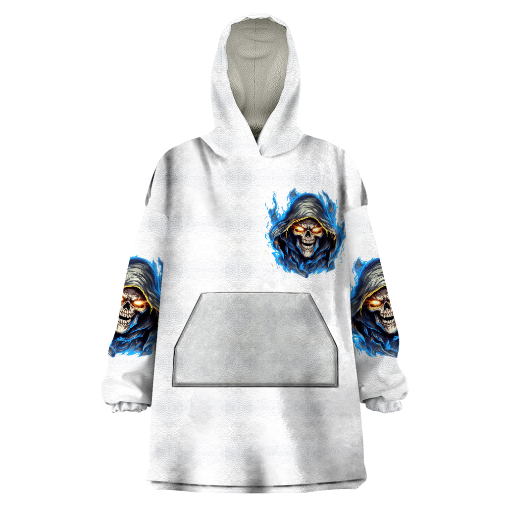 Death Skull Wearable Blanket Hoodie Walk Away I Have Anger Issues And Dislike For Stupod People - Wonder Print Shop