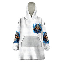 Death Skull Wearable Blanket Hoodie Walk Away I Have Anger Issues And Dislike For Stupod People - Wonder Print Shop
