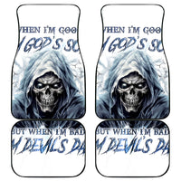 Death Skull Car Mats When I'm Good I God's Son But When I'm Bad I'm Devil's Dad - Wonder Print Shop