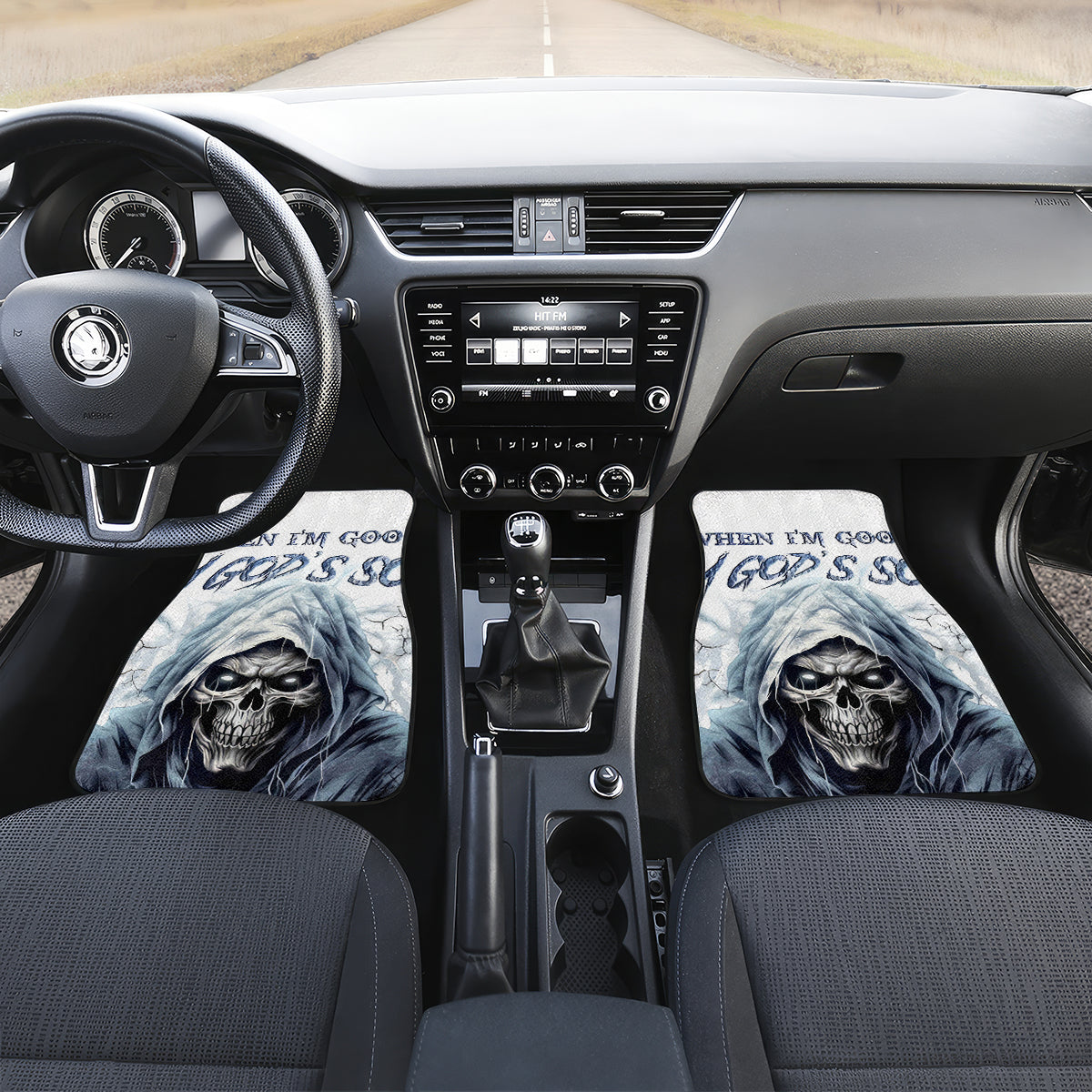 Death Skull Car Mats When I'm Good I God's Son But When I'm Bad I'm Devil's Dad - Wonder Print Shop