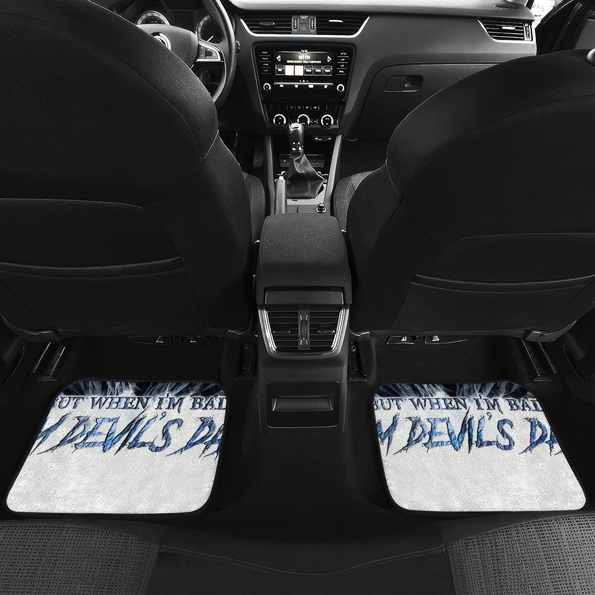 Death Skull Car Mats When I'm Good I God's Son But When I'm Bad I'm Devil's Dad - Wonder Print Shop